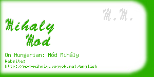 mihaly mod business card
