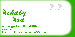 mihaly mod business card